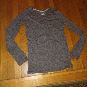 dark grey cozy pullover long sleeve top from poof size large